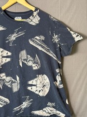 Star Wars Mad Engine Spaceship All Over Print T-Shirt Navy Men’s XL