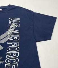 US Air Force Navy Blue Graphic Crew T Shirt The Best Never Rest Sz 2XL Military