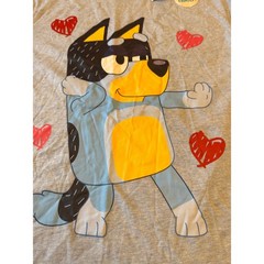 Bluey Men’s Bandit Bingo Family Hearts T-Shirt Heart Size Medium Color Gray