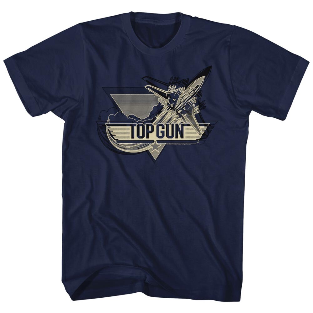 Top Gun Movie F14 Fighter Jet Flying Through Clouds Men’s T Shirt
