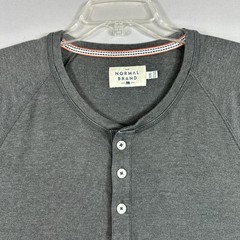 The Normal Brand Gray Henley Long Sleeve Shirt Mens XXL Pullover Casual