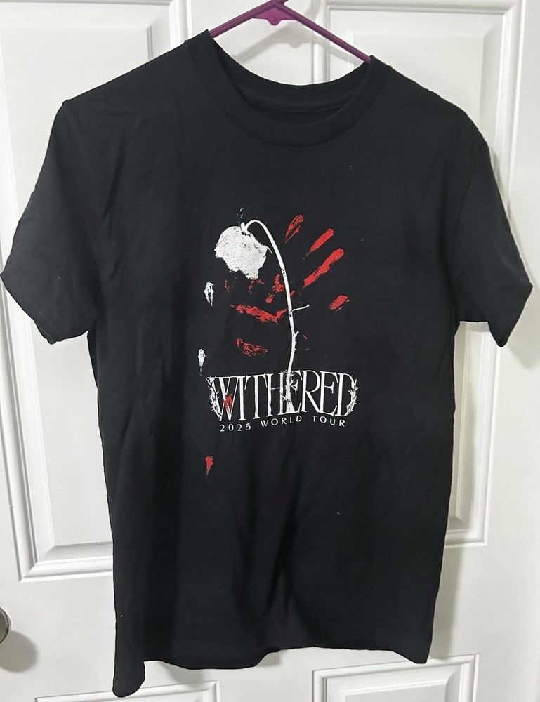 d4vd Withered 2025 World Tour Short Sleeve T Shirt Size: S Black