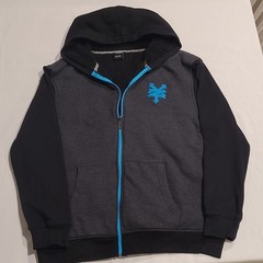 Y2K Zoo York Two Tone Black/Grey Skater Full Zip Hoodie XL(Missing Hood String)
