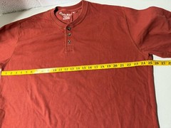 Eddie Bauer Shirt Mens XL Tall Long Sleeve Henley Crew Neck Buttons Rust Color