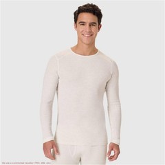 Hanes Men’s Thermal Long Sleeve Waffle Knit Shirt – Oatmeal L *SEE DEAL!!!*