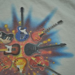 Vintage No Boundaries Tank Top Mens XL White Guitar Art Distressed Y2K