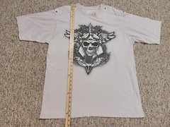 Avirex Shirt Men 3XL Off White Skull Sword Rhinestones Biker Grunge Graphic Logo