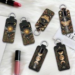 Chapstick Holder Key Chain Gothic Lunar Phases 6 Pieces, Chapstick Lipstick K…
