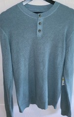 Lucky Brand Mens Small Long Sleeve Lightly Ribbed Pullover Henley Shirt NWT